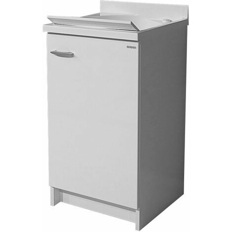 Mobile Lavatoio 45x50x85cm Anta Asse in Termoplastico Montegrappa Marella Bianco Destra (1/5)