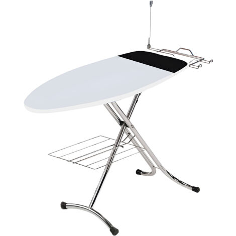 Asse da Stiro con Poggiaferro e Portabiancheria 125x46 cm Elegant Profi Grigio