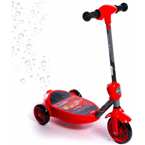Monopattino Elettrico a Batteria 3 Ruote per Bambini Sparabolle con Licenza Disney Cars
