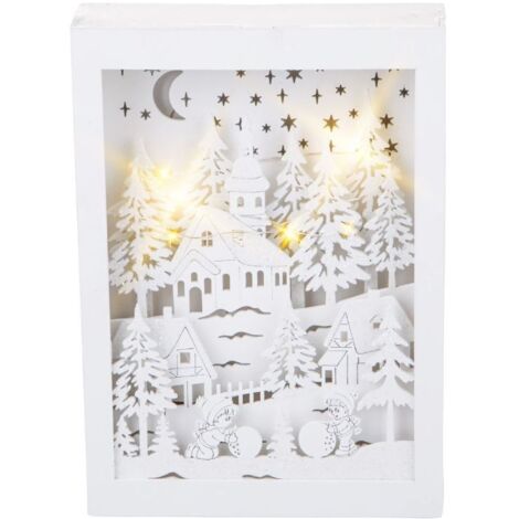 MYVILLAGE Paesaggio Innevato Per Presepe – 26x23x10 Cm, Scultura Decorativa Stagionale, Tema Nordico, Plastica Rigida
