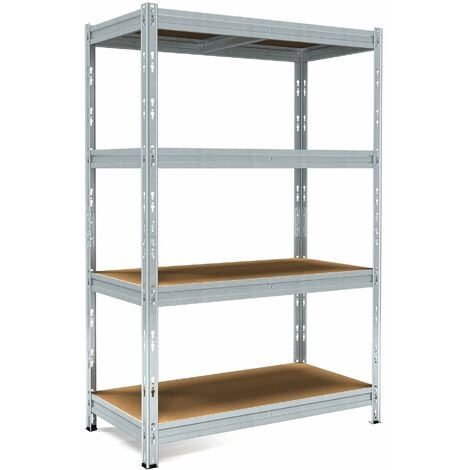 shelfplaza® PRO 200x100x50 cm Scaffale metallo per carichi pesanti zincato  con 4 ripiani con 200kg