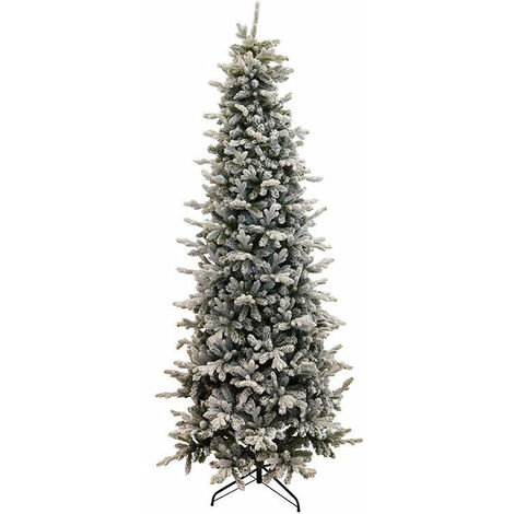 Albero di Natale innevato 210cm verde e bianco Wisdom