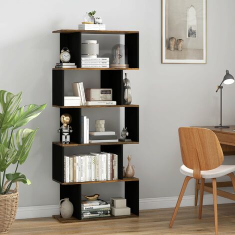 Libreria in legno colonna verticale con ripiani interni design originale