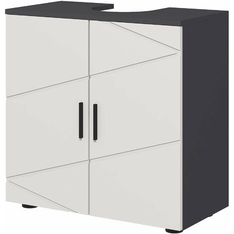 Mobile Sotto Lavabo Bagno per Piedistallo 60x30x60 cm in Legno Truciolare Grigio (1/5)