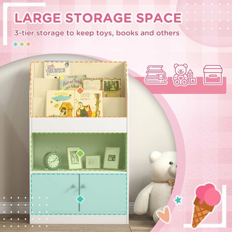 Set 3 Scaffali Relaxdays Per Bambini - Mensole MDF Per Libri E Giochi