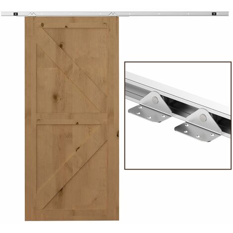 Kit per Convertire una Porta Normale in una Porta Scorrevole in Metallo Argento