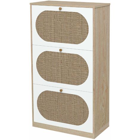 Scarpiera Scarpiera 3 Ante Doppia Profondità L 67 X H 112 X P 28 Cm 18 Paia, Bianco | Leroy Merlin