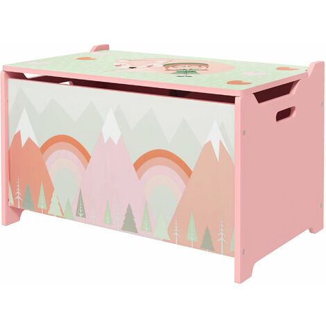 Cassapanca Baule Portagiochi 60x37x39 cm in MDF Rosa