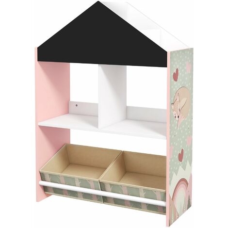 Libreria Bambini Labebe 2-in-1 - Scaffale Legno Con Ruote - Per Bambini 1-5 Anni - Regalo Compleanno - Foto 3