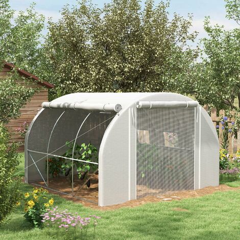 DIVCHI Mini Serra A Tunnel Con 2 Porte A Cerniera - Tenda Per Piante Con Picchetti