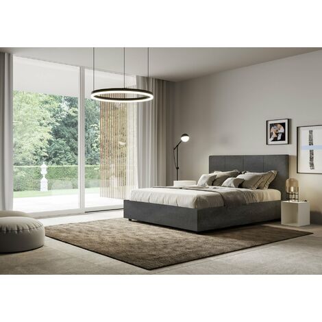 Letto Matrimoniale francese 140x190 cm testata dritta con doghe