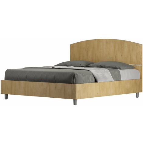 Letto Matrimoniale 160x200 cm con Rete e Contenitore Dora Quercia Natura (1/3)