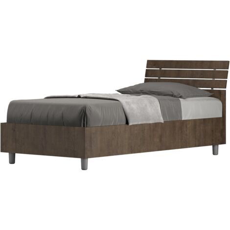 Testiera In Legno Con Doghe In Metallo Per Letto King Size - 190x99,4 Cm, Stile Industriale