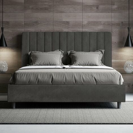 Letto Matrimoniale Francese 140x200 cm Senza Rete Agueda Grigio