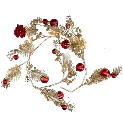 Festone plastica sfere rosso cm 125 (1/3)