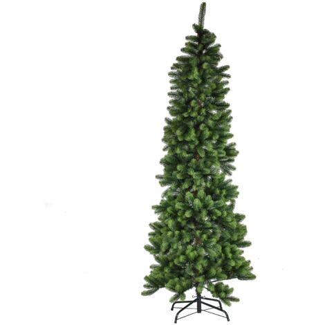 Albero di Natale Artificiale 180cm con 1061 Rami e Base in Metallo, Verde