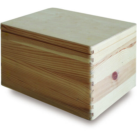 Scatola con Coperchio 40x30x23 cm  in Legno di Pino Naturale