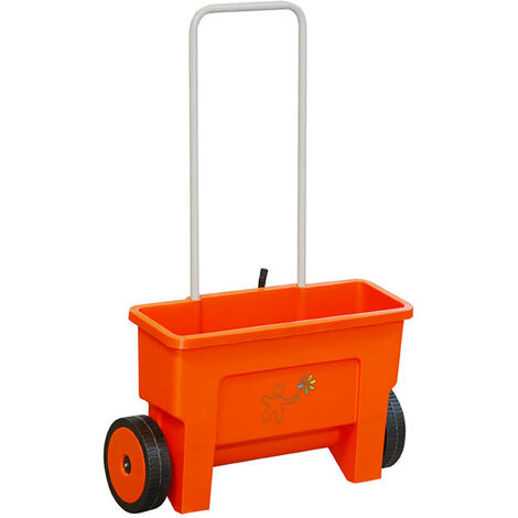 Carrello Spandiconcime Multiuso per Prato 22 Litri Kikko Agrati Arancione