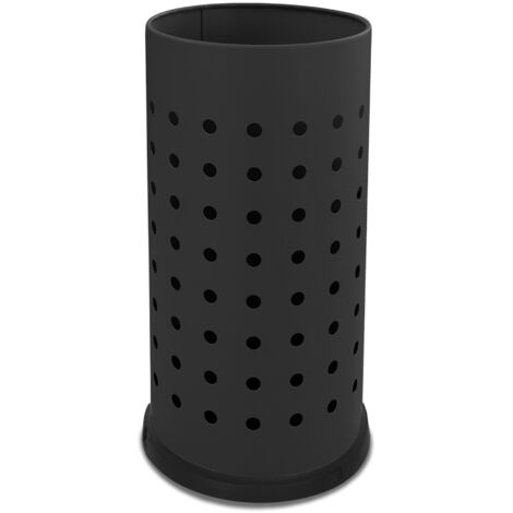 Portaombrelli in Acciaio Verniciato Ø24xh48 cm Con Vaschetta Raccogli Goccia Nero