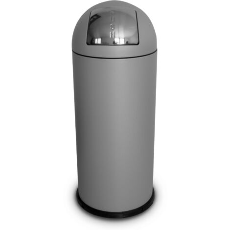 Pattumiera Per Raccolta Rifiuti Ø35xh92 cm da Interno In Acciaio Verniciato Grigio