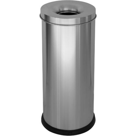 Pattumiera Gettacarte Ø25xh60 cm Autoestinguente in Acciaio Inox Argento