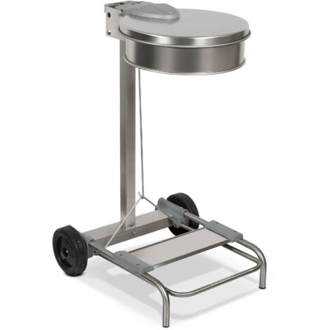 Pattumiera Per Raccolta Rifiuti 30x30xh80 cm In Acciaio Inox Cover a 2 Scomparti Argento