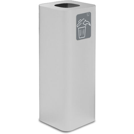 Pattumiera Per Raccolta Rifiuti 30x30xh80 cm In Acciaio Verniciato con Pittogramma Magnetico Bianco