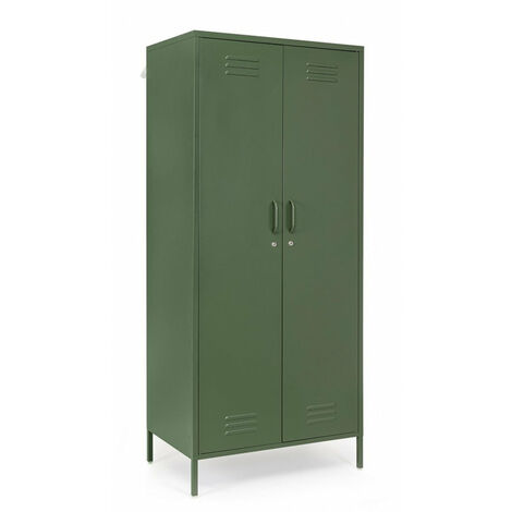 Armadio 2 Ante 50x80x185 cm Cambridge in Acciaio Verde