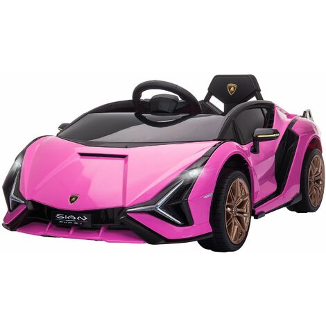 Macchina Elettrica per Bambini 12V con Licenza Lamborghini Sian FKP 37 Rosa