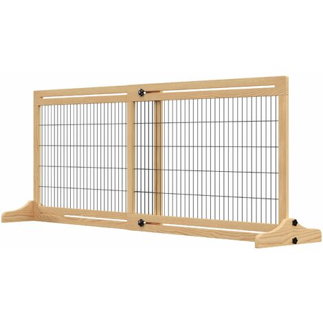 Cancelletto di Sicurezza per Cani 104-183x36x69 cm Estensibile in Legno