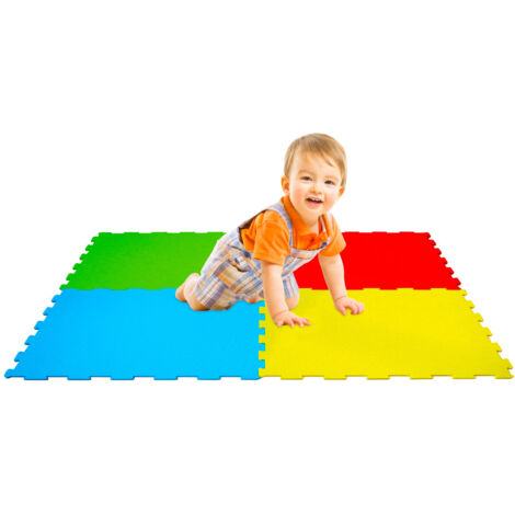Tappeto Puzzle 4pz per Bambini Componibile Mega Quadrotti Multicolore (1/3)