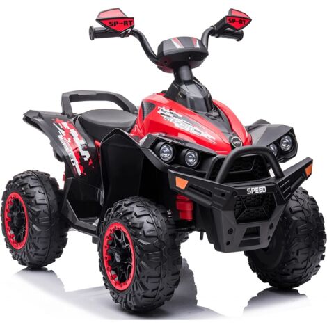 Quad Elettrico Bambini 12V Python Rosso: Auto A Batteria Con Luci LED, 2-4 Anni