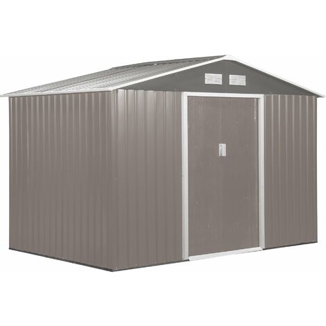 Casetta Box da Giardino in Lamiera Grigia 277x191x192 cm