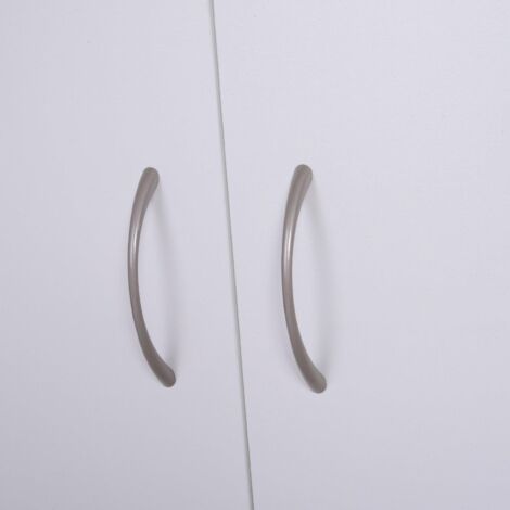 Credenza con 2 Ante e 5 Ripiani in Legno e Bianco 80x32x90.5 cm