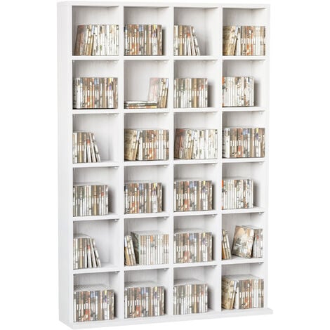 Libreria in Legno 24 Scomparti Bianco 130.5x89x20 cm