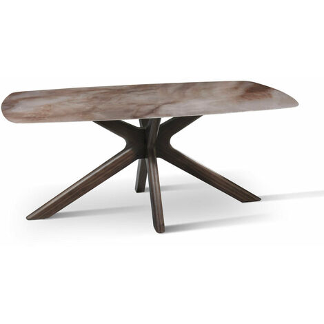 Tavolo Rettangolare 90x180x76 cm in Ceramica Marmo Gemini Alabastro