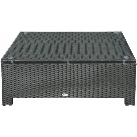 Outsunny Set Tavolino e Sedie da Giardino o da Esterno in Rattan, Set 3 Pz, Marrone e Beige