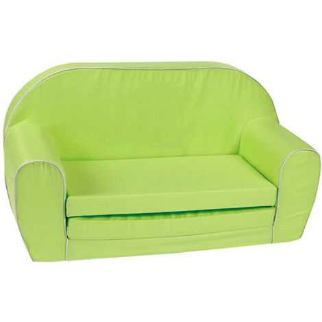 Divano Sofà per Bambini 80x31x50 cm in Tessuto Cotone Verde (1/2)