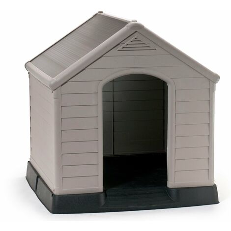 Cuccia da Esterno per Cani 99x95x99 cm in Plastica Keter Dog House Sabbia/Marrone