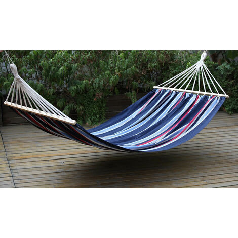Amaca Da Giardino In Cotone 200x100 Cm - Letto Dondolo Con Barre In Legno Per Esterno E Campeggio - Foto 6