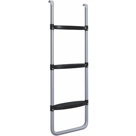 Scaletta Per Trampolino Elastico Regolabile A 3 O 2 Scalini 97x32 Cm In Acciaio Argento 82040509