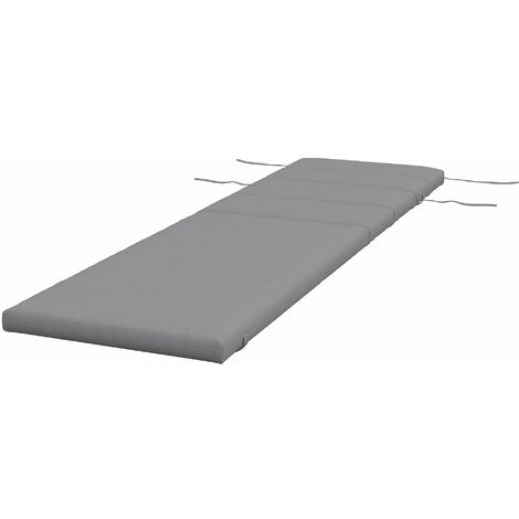 Cuscino per Sdraio e Lettino Prendisole con Lacci di Fissaggio in Tessuto Grigio Chiaro