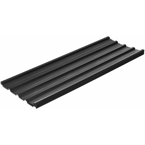 Set 12 Pannelli di Ricambio per Casette da Giardino 129x45 cm in Acciaio Zincato Grigio Scuro