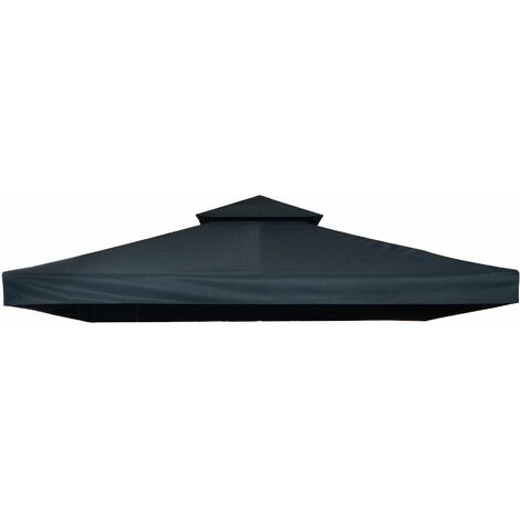 Tetto di Ricambio per Gazebo 3x3m a 2 Livelli e Resistente ai Raggi UV Grigio Antracite (1/5)