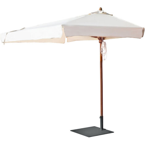 IDMarket - Mezzo ombrellone CORTE grigio 2,7x1,35 M con copertura