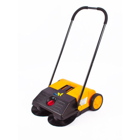 Spazzatrice Manuale a Spinta 2 Spazzole Rotanti Frontali Contenitore 25 Litri Giallo (1/2)