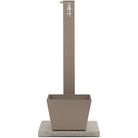Fontana da Giardino con Rubinetto Base Vaschetta e Portagomma Belfer 42/QRRV Tortora