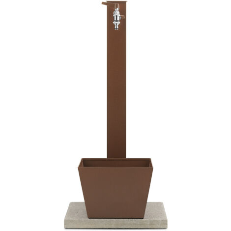 Fontana da Giardino con Rubinetto Base Vaschetta e Portagomma Belfer 42/QRRV Ruggine