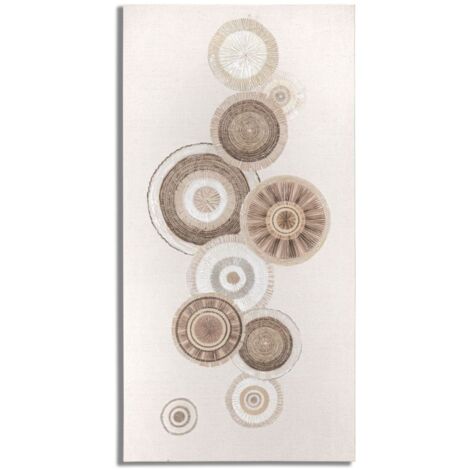 Dipinto su Tela Circly con Inserti 2 50x3,2x100 cm in Legno e Tessuto (1/5)