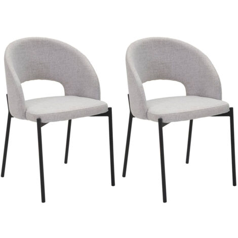 Set 2 Sedie Helsinki 51x80x53 cm in Tessuto Grigio/Nero (1/5)
